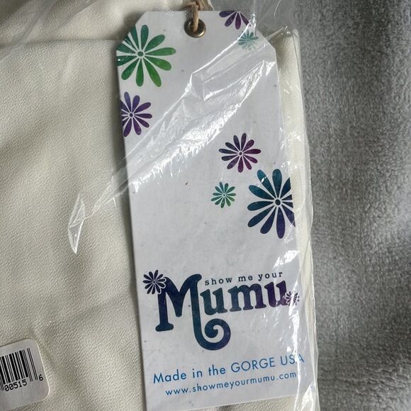 Show Me Your Mumu Kendall Maxi Dress Wedding cake Chiffon White NWT Small - Picture 8 of 8